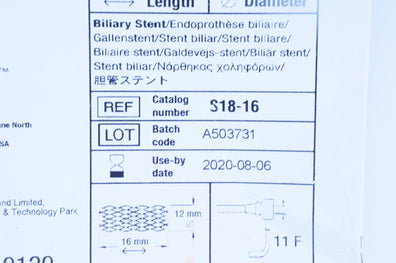 EV3 S18-16 IntraStnt LD Max Large Diameter Biliary Stnt. 12mm ID x 16mm (x)